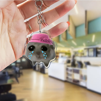 Charming Hamster Acrylic Keychain - Cute Bag Charm, Perfect Gift for Women & Girls