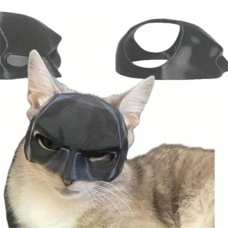 Bat Cat Halloween Superhero Mask - Nylon Pet Costume Accessory