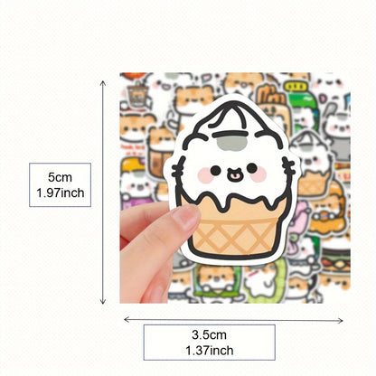 Cute Rice Bun Vinyl Stickers - Waterproof & Durable