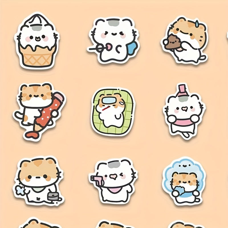 Cute Rice Bun Vinyl Stickers - Waterproof & Durable