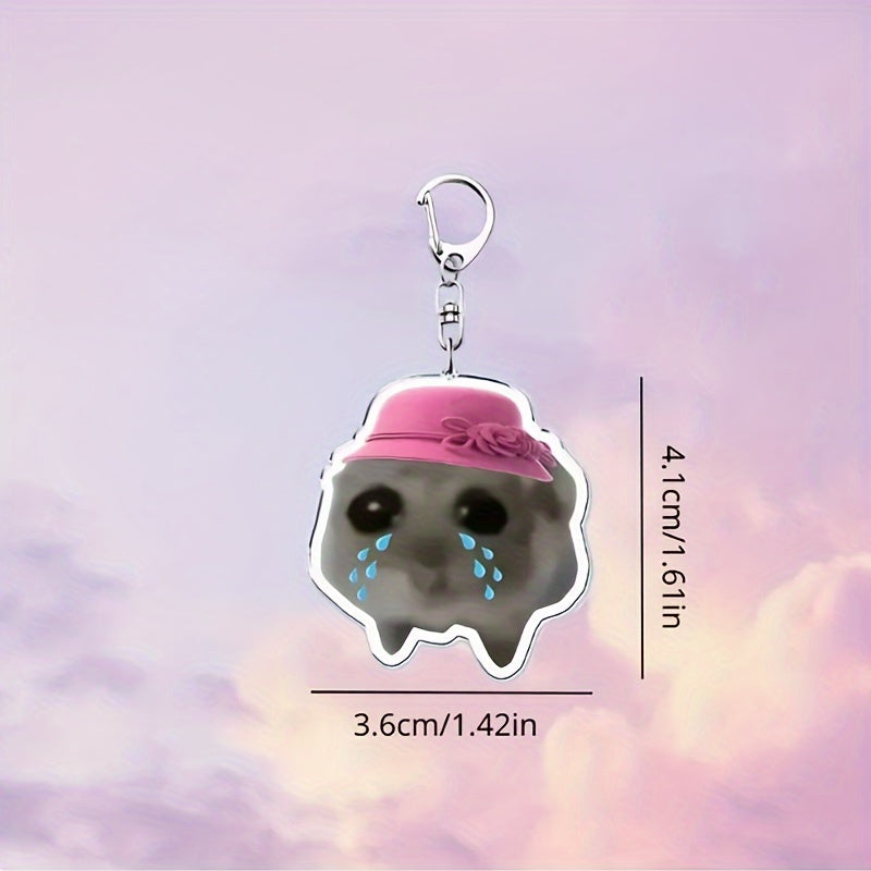 Charming Hamster Acrylic Keychain - Cute Bag Charm, Perfect Gift for Women & Girls