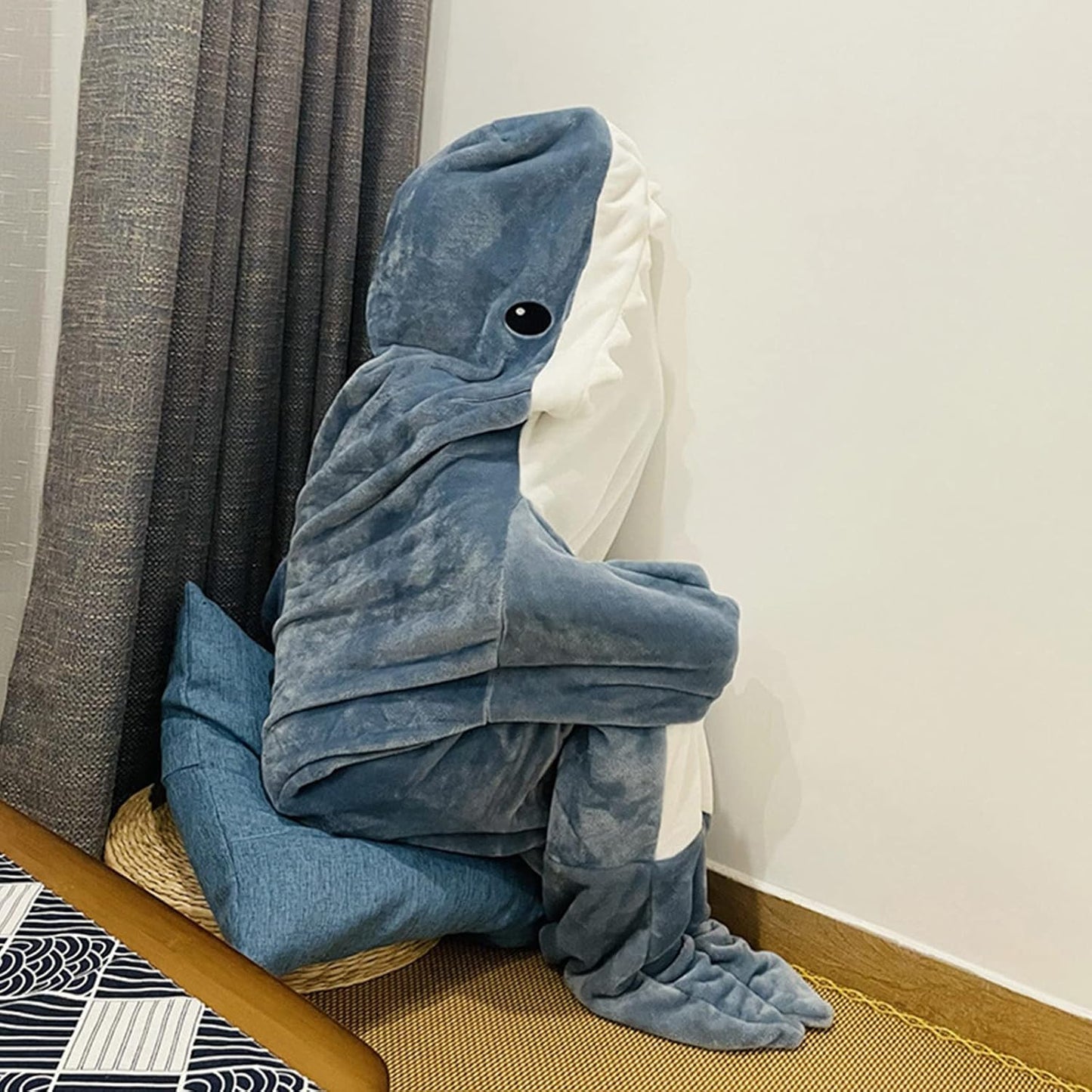 Wearable Shark Hoodie Blanket - Soft Flannel, Cozy and Fun for Adults & Kids