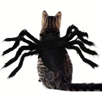 Furry Giant Spider Pet Costume - Adjustable Cosplay Outfit for Small Pets