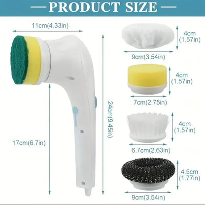 5-in-1 Electric Cleaning Brush for Bathroom & Kitchen