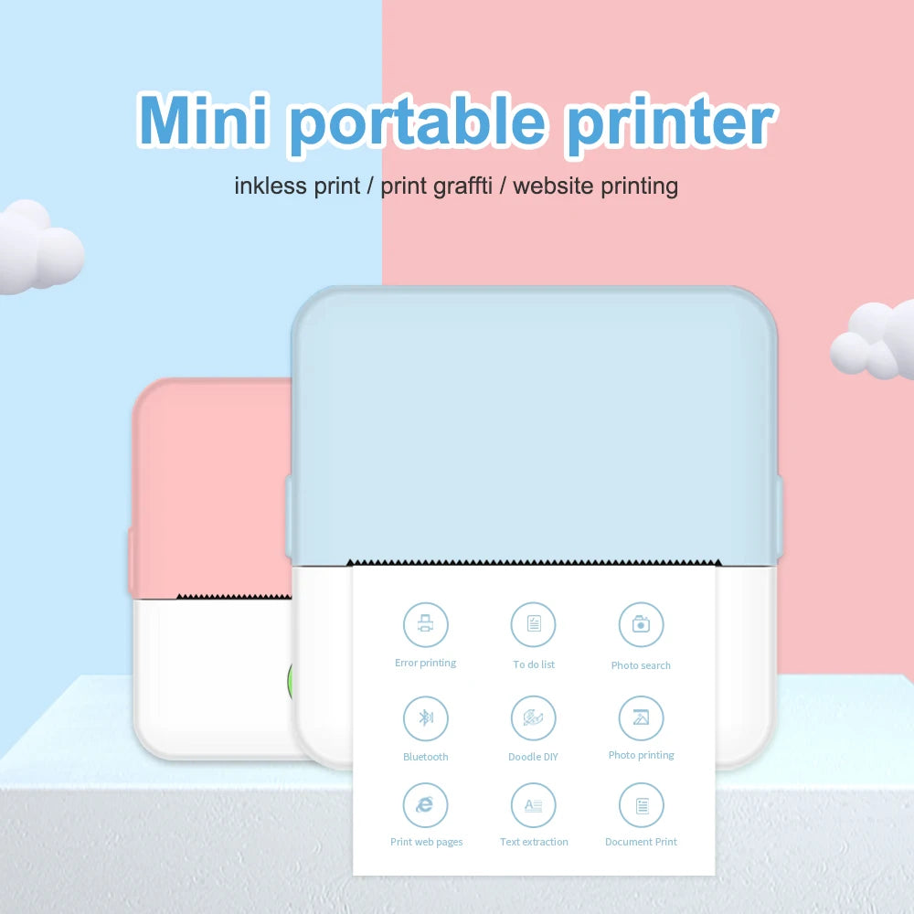 Mini Bluetooth Thermal Printer - iOS & Android Compatible