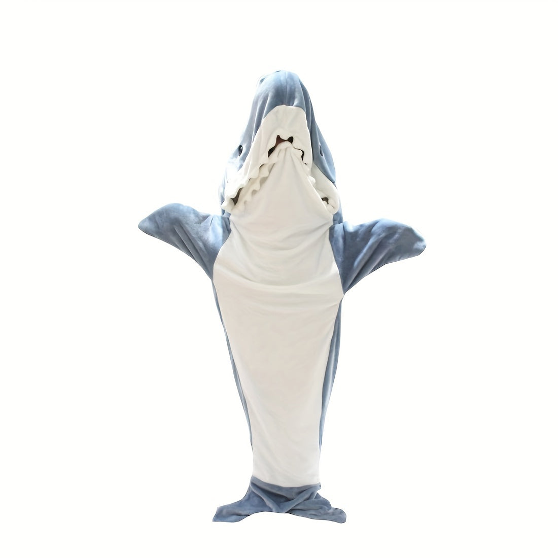 Wearable Shark Hoodie Blanket - Soft Flannel, Cozy and Fun for Adults & Kids