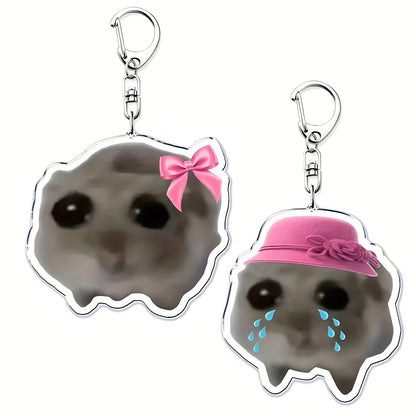 Charming Hamster Acrylic Keychain - Cute Bag Charm, Perfect Gift for Women & Girls